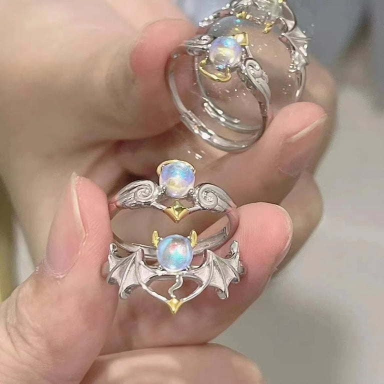 Travelwant Genuine Moonstone Ring Sterling Silver Moon Phase Ring