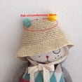 thumbnail image 2 of Hukapapa Circunferencia de la cabeza 48 cm Orejas de bola de color para niños Sombrero de paja serpentina Sombrero para el sol plegable para bebéBeige, 2 of 5