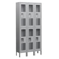thumbnail image 2 of 12" Wide Double Tier See-Through Metal Locker - 3 Wide - 6 Feet High - 15 Inches Deep - Blue - Assembled, 2 of 3
