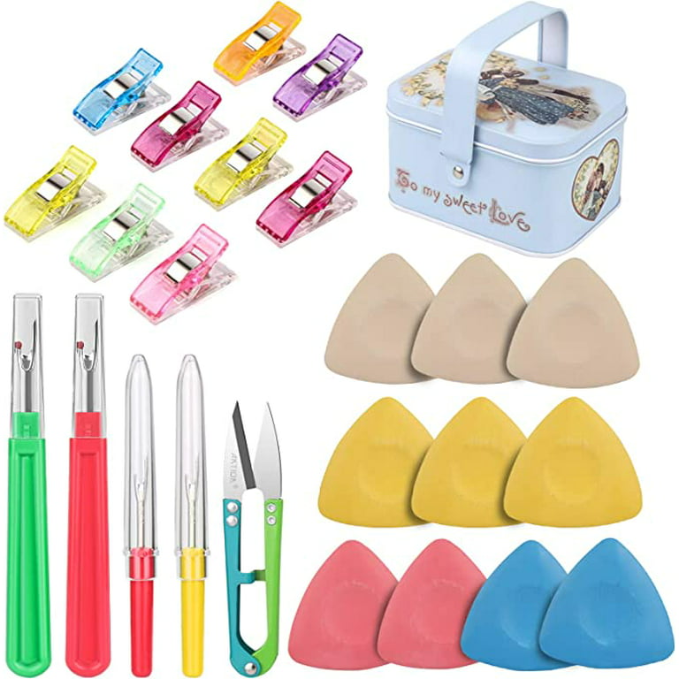 Tailors Chalk Seam Ripper Sewing Quilting Clips Kit, Professional Sewing  Tool Kit Includes Sewing Fabric Markers Tools, Seam Ripper and Thread  Remover Kit, Quilting Clips and Sewing Fabric Clips 