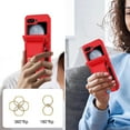 thumbnail image 6 of Allytechgroup Case for Samsung Galaxy Z Flip 7 FE/ 6, Rugged Faux Leather Cover with Lanyard & Shoulder Strap Kickstand Credit Card Holder Cash Pocket Shockproof Full Body Protective, Red, 6 of 9