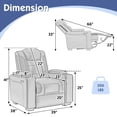 thumbnail image 2 of Amerlife Leather Recliner Home Theater Seating Seats, Game Movie Dual Motor Recliner Couch Chair with USB & Type-C, Cup Holders, 1 Seat, 2 of 9