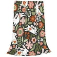 thumbnail image 2 of Pofeuu Rabbits on Floral Print Ultra-Soft Micro Fleece Blanket,for Bed Or Sofa,All Season Throw Blankets Flannel Blanket-60"x50", 2 of 7