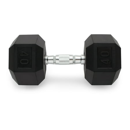 Weider, 40lb Rubber Hex Dumbbell, Single