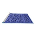 thumbnail image 2 of Ahgly Company Machine Washable Indoor Square Abstract Blue Modern Area Rugs, 7' Square, 2 of 4