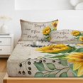 thumbnail image 6 of Twin Sze Fitted Sheet Set - Sunflower Vintage 2 Piece Bedding Sets 16" Deep Pocket Fitted Sheet with 1 Pillowcase, Rustic Retro Floral Spring Summer Brushed Microfiber Hotel Luxury Bed Sheets, 6 of 9