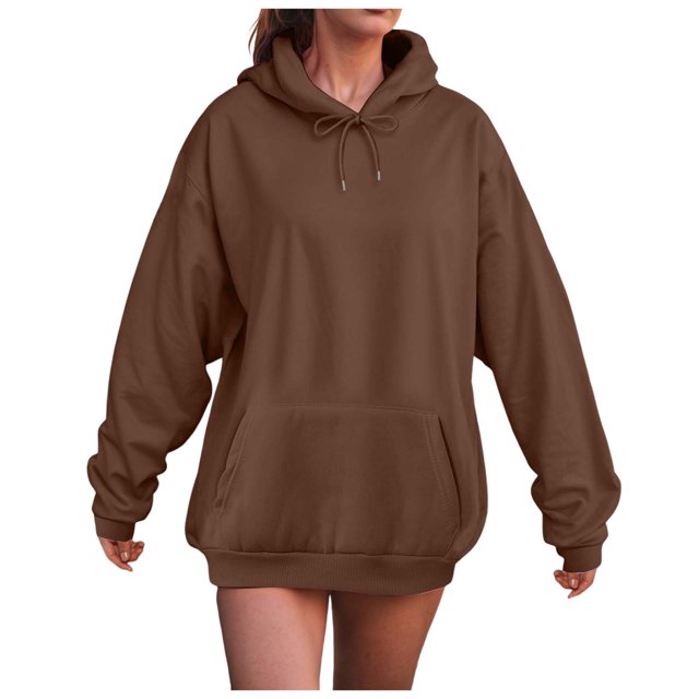 DXOUPM Chandail à Capuchon Décontracté pour Femme Chandails Mignons en Molleton Chandail à Enfiler Hauts Tenues d'Automne à la Mode