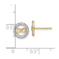 thumbnail image 2 of FJC Finejewelers 14 kt Yellow Gold Button CZ Infinity Symbol Post Earrings 8 x 8 mm, 2 of 6
