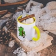 thumbnail image 5 of 3dRose, Image of Cartoon Green Frog Drinks From Beer Bottle, 11oz Two-Tone Yellow Mug, 5 of 7