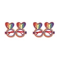 thumbnail image 3 of Qarigey Gafas de Fiesta Temática accesorios divertidos para fotos decoración orgullo fotografía carnaval Iris accesorios para gafas doble doble corazon 2Conjunto, 3 of 6