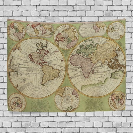 MYPOP Old Vintage World Map Tapestry Wall Decor Living