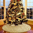 thumbnail image 3 of Faldas de árbol de lentejuelas doradas, decoraciones navideñas, decoración del hogar, cubierta Base, tapete, adorno, novedad, manta grande Artificial de Año Nuevo, 3 of 4