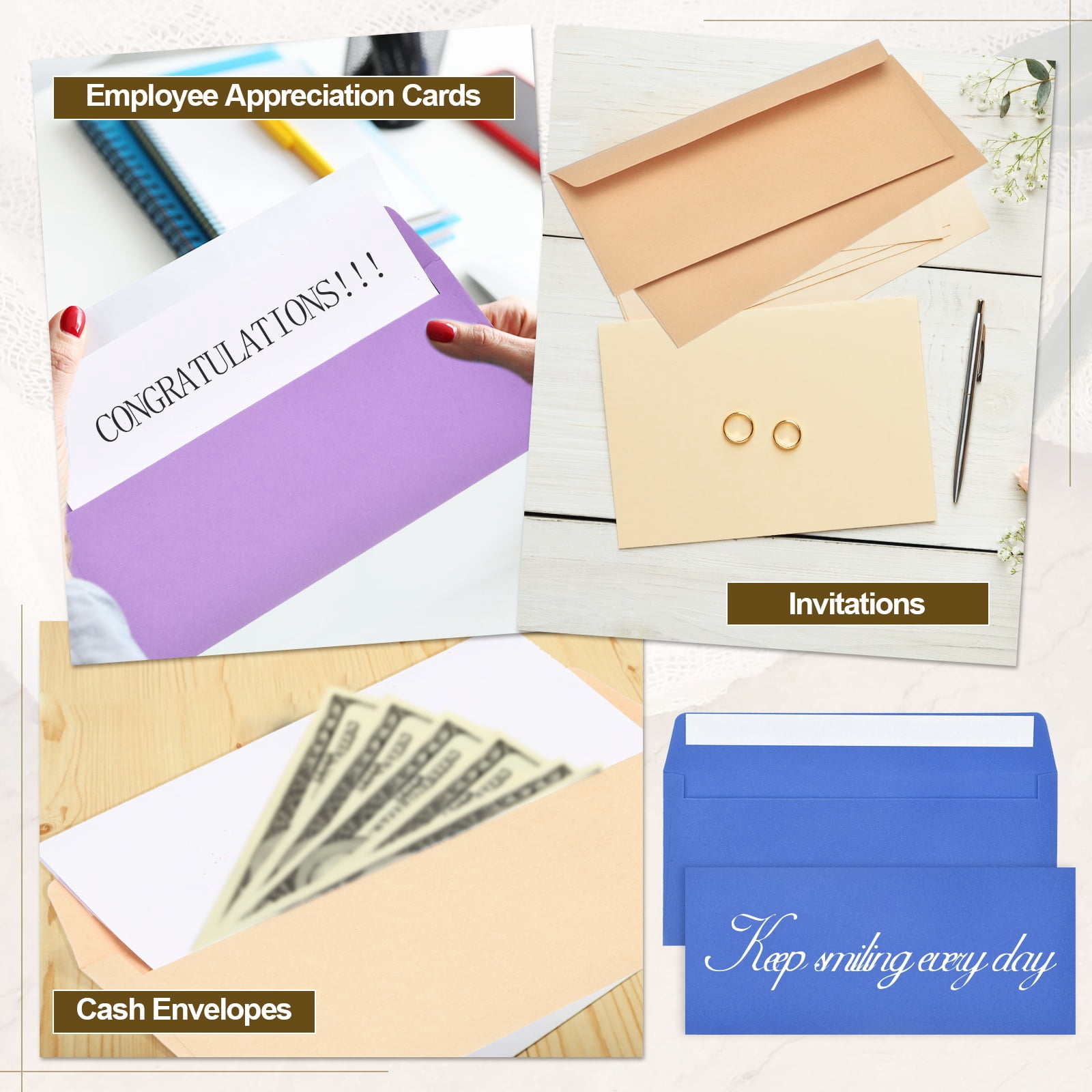 Uxcell 100 Pack Light Sky Blue #10 Business Envelopes, Colored Self Seal Letter Size