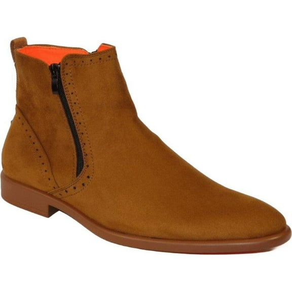 Men's TAYNO Chelsea Chukka Soft Micro Suede Zip up Boot Coupe S Camel