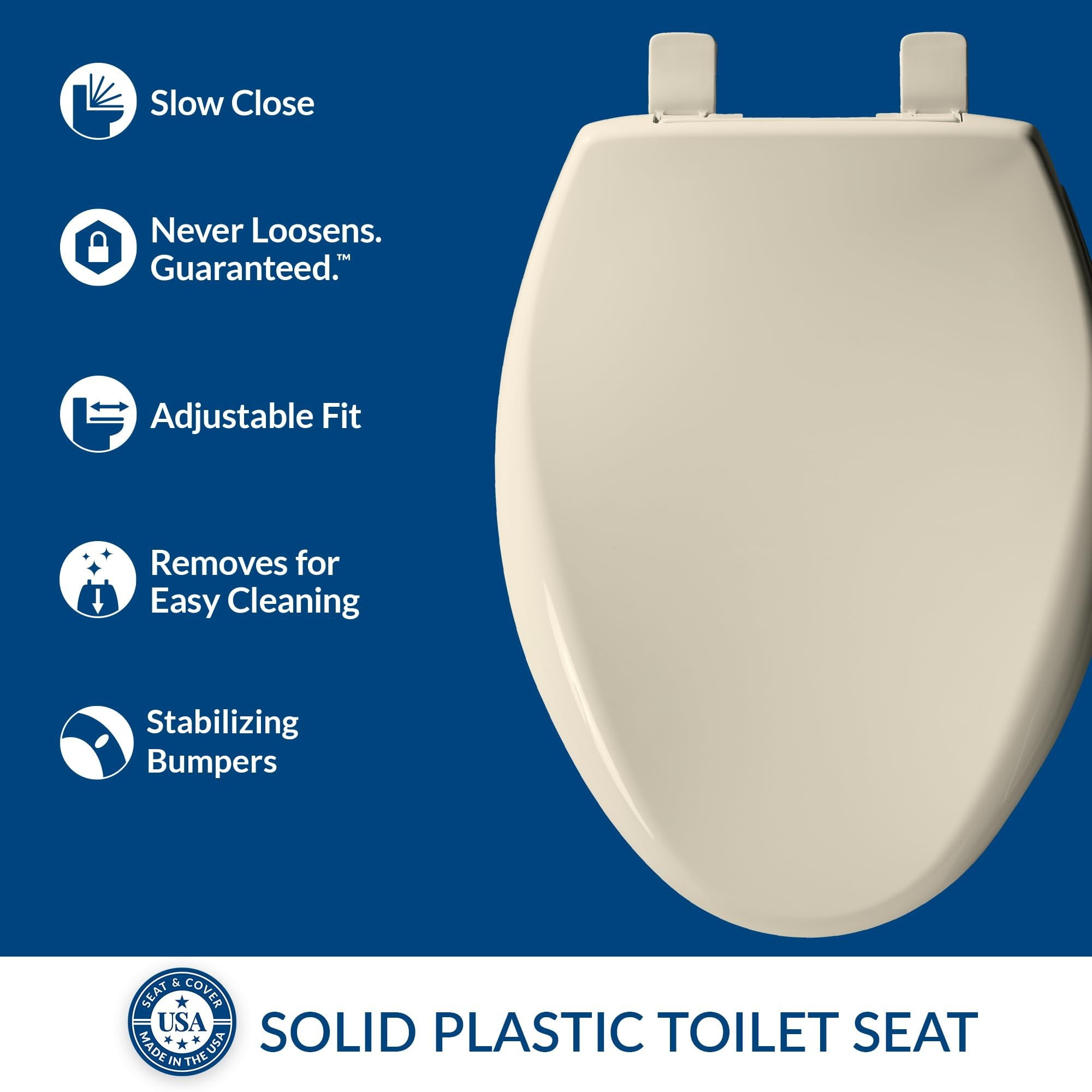 Affinity Elongated Closed Front Toilet Seat In Almond