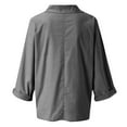 thumbnail image 6 of Plus Size Shirts for Women Long Sleeve Oversized V Neck Casual Blouses Fall Fashion Solid Color Loose Top with Chest Pocket, 6 of 6