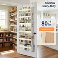 thumbnail image 6 of LazySpin Over the Door Organizer 6 Tiers, Clear Window Behind Door Storage of 12 Compartments, Over the Door Storage, Door Hanging Organizer for Closet, Diaper Organizer, Off-White, 6 of 8