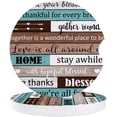 thumbnail image 1 of FMSHPON Positive Energy Text Colorful Rustic Wooden Grain Set of 6 Car Coaster for Drinks, Absorbent Ceramic Stone Coasters Cup Mat with Cork Base for Home Kitchen Room Coffee Table Bar Decor, 1 of 5