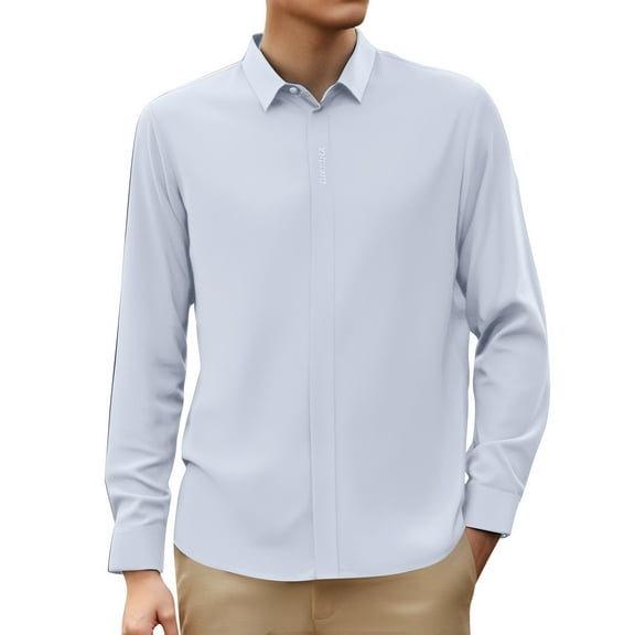 Stretch Mens Dress Shirts Long Sleeve Slim Fit and Muscle Fit, Resistant, for All Occasions
