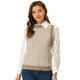 thumbnail image 1 of INSPIRE CHIC Chaleco de cuello redondo para mujer, sin mangas, de pata de gallo, tejido a cuadros, suéter de punto Caqui XS, 1 of 5