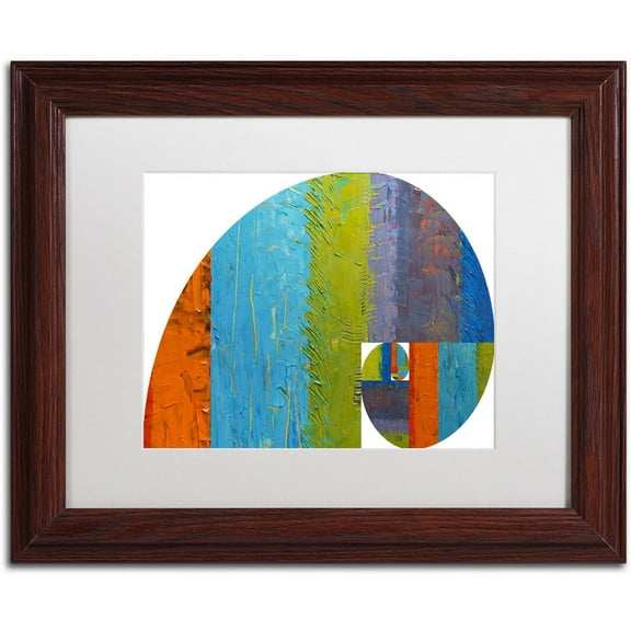 Trademark Fine Art "Fibonacci Spiral" Canvas Art by Michelle Calkins, White Matte, Wood Frame