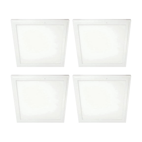 GT-Lite 12" x 12" 1320 Lumen Integrated LED Flat Panel Light, White Trim Set, 4-Pack