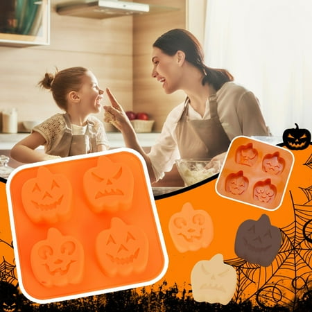 

Kitchen 2PC Halloween Pumpkin Molds Silicone Pumpkin Cake Molds Chocolate Molds