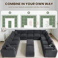 thumbnail image 4 of Oversized Cloud Couch Sectional for Living Room - 13 Seaters Modular Sectional Sofa with Ottoman Convertible L/U Shaped Boneless Design Warm Couches, 4 of 7