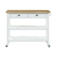thumbnail image 6 of Convenience Concepts American Heritage 3 Tier Butcher Block Kitchen Cart with Drawers, White/Butcher Block, 6 of 10