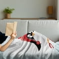 thumbnail image 3 of Valentines Soft Flannel Fleece Throw Blanket, Happy Birthday Balloons I Love You Lettering Funny Penguin Image, Cozy Plush for Indoor and Outdoor Use, 70" x 90", Red Black Baby Blue, by Ambesonne, 3 of 5