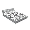 thumbnail image 2 of Ambesonne Black and White Fitted Sheet & Pillow Sham Set, Word, Full, White Black, 2 of 2