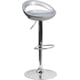 thumbnail image 1 of Taburete de bar de altura ajustable de plástico plateado contemporáneo con respaldo redondeado y base cromada Flash Furniture CH-TC3-1062-SIL-GG, 1 of 2