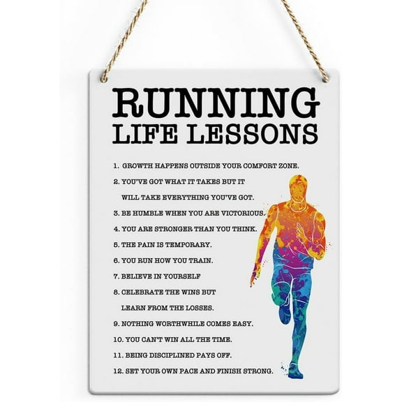 8x10 Inch Running Gifts Inspirational Quotes Cross Country Running Gifts Rustic Wall Decor Motivational Marathon Runner Gifts Farmhouse Wall Hanging Decor Best Team Gifts Wood Plaque For Home Office