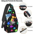 thumbnail image 4 of Glow in Dark Splatter Neon Rainbow Pattern Sling Bag Crossbody Hiking Travel Chest Bags Backpack Shoulder Daypack for Women Men, 4 of 7