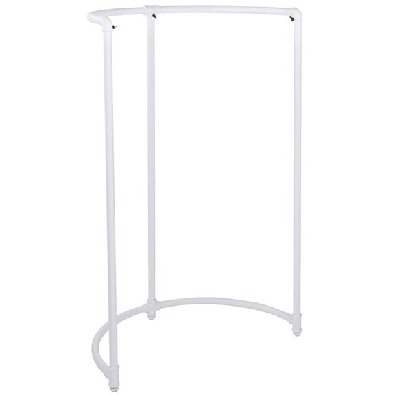 SSWBasics Boutique White Pipe Half Round Clothing Rack - 35”W x 35""D x 54”H - White