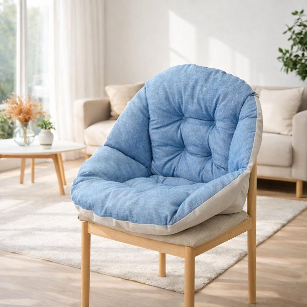 Cojín para Silla Colgante Almohadilla Gruesa para Silla Hamaca Asiento Suave para Cestas Colgantes Respaldo para Silla Colgante de Interior Y Exterior Azul