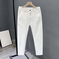 thumbnail image 6 of Hurxie Men's Slim Fit Dress Pants Stretch Casual Pants for Men Elastic Waistband Tapered Trousers Skinny Pants with Pockets White,M, 6 of 7