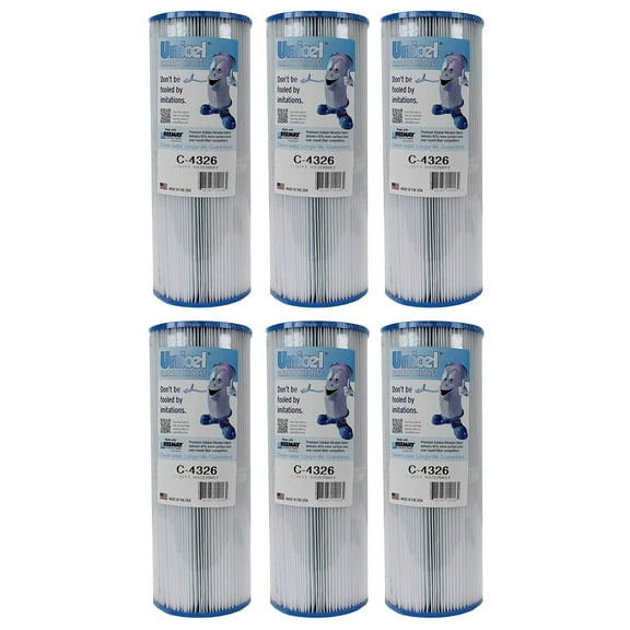 Unicel C-4326 25 Square Foot Media Replacement Pool Hot Tub Spa Filter Cartridge with 106 Pleats 6 Pack