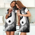 thumbnail image 4 of Balery Yin And Yang Pattern Womens Short Sleeve Sleepshirt Scoopneck Cute Nightdress Comfy Nightgown Loungewear Dress, 4 of 6