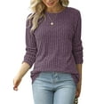 thumbnail image 5 of TARAINYA Women's Casual Long Sleeve Crewneck Pullover Sweater Lightweight Fall Winter Tunic Top, 5 of 6