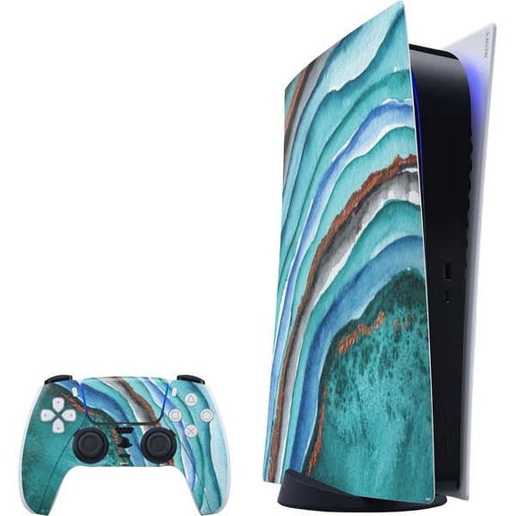Skinit Geode Turquoise Watercolor Geode PS5 Digital Edition Bundle Skin