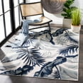thumbnail image 4 of SAFAVIEH Cabana Rosario Botanical Indoor/Outdoor Area Rug, Ivory/Navy, 5'1" x 7'6", 4 of 16