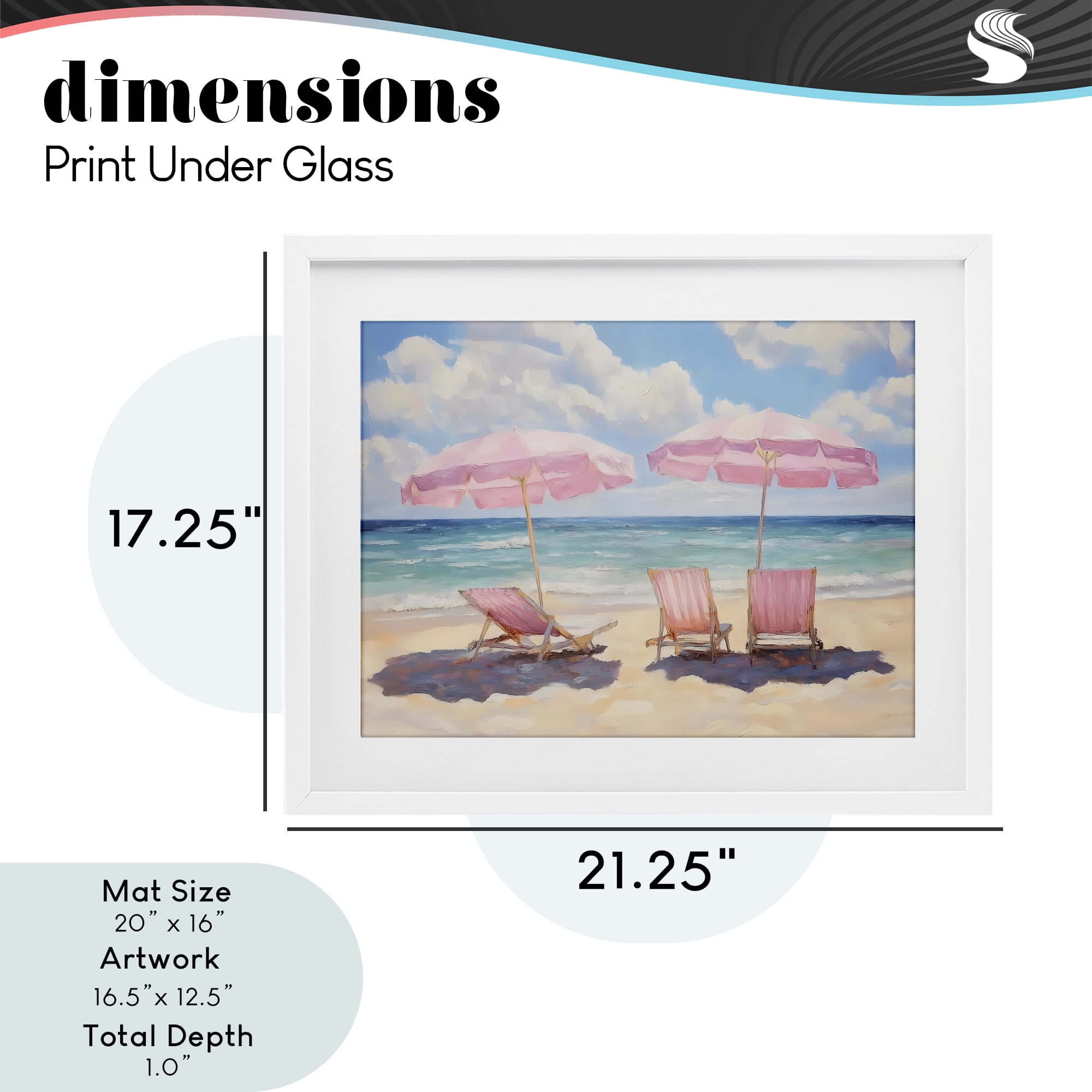 Stupell Industries Pink Summer Chairs by the Sea White Framed Print Under Glass, design by LSR Design Studio