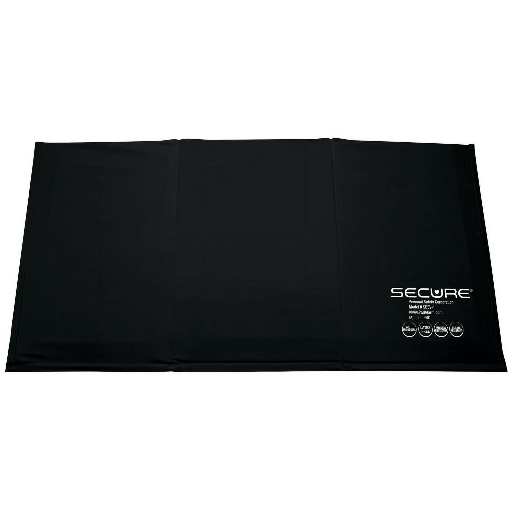 Secure Beveled Edge Bedside Floor Safety Fall Mat for Injury Prevention - Antimicrobial, Slip-Resistant, EZ-Clean Cover - 38" x 72" x 1" - One Year Warranty