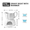 thumbnail image 4 of Waxgamo Gravy Boat with Warmer, 16.2Oz Pumpkin Dripless Gravy Bowl with Handle & Spout for Salad Dressings Milk, Warming Sauces, Creamer, Broth, Black Pepper, 4 of 8