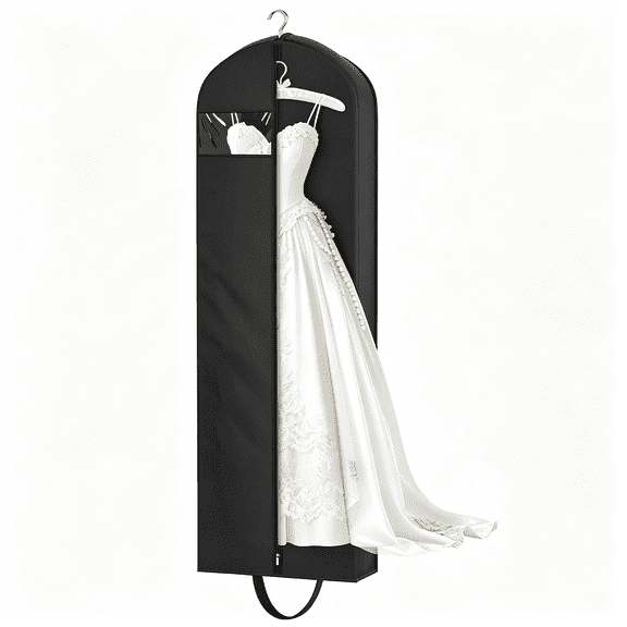 GASTROPOD 72" Wedding Dress Garment Bag for Travel with 4" Gusseted Long Hanging Dress Bags for Gowns for Women Garment Cover Clothes Storage for Closet,Black