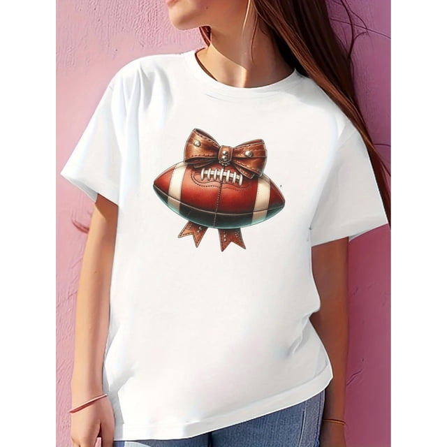 T-Shirt Décontracté à Col Rond pour Femmes avec Imprimé Camel, Collier à Franges Rose Graphique, Haut à la Mode pour Dames