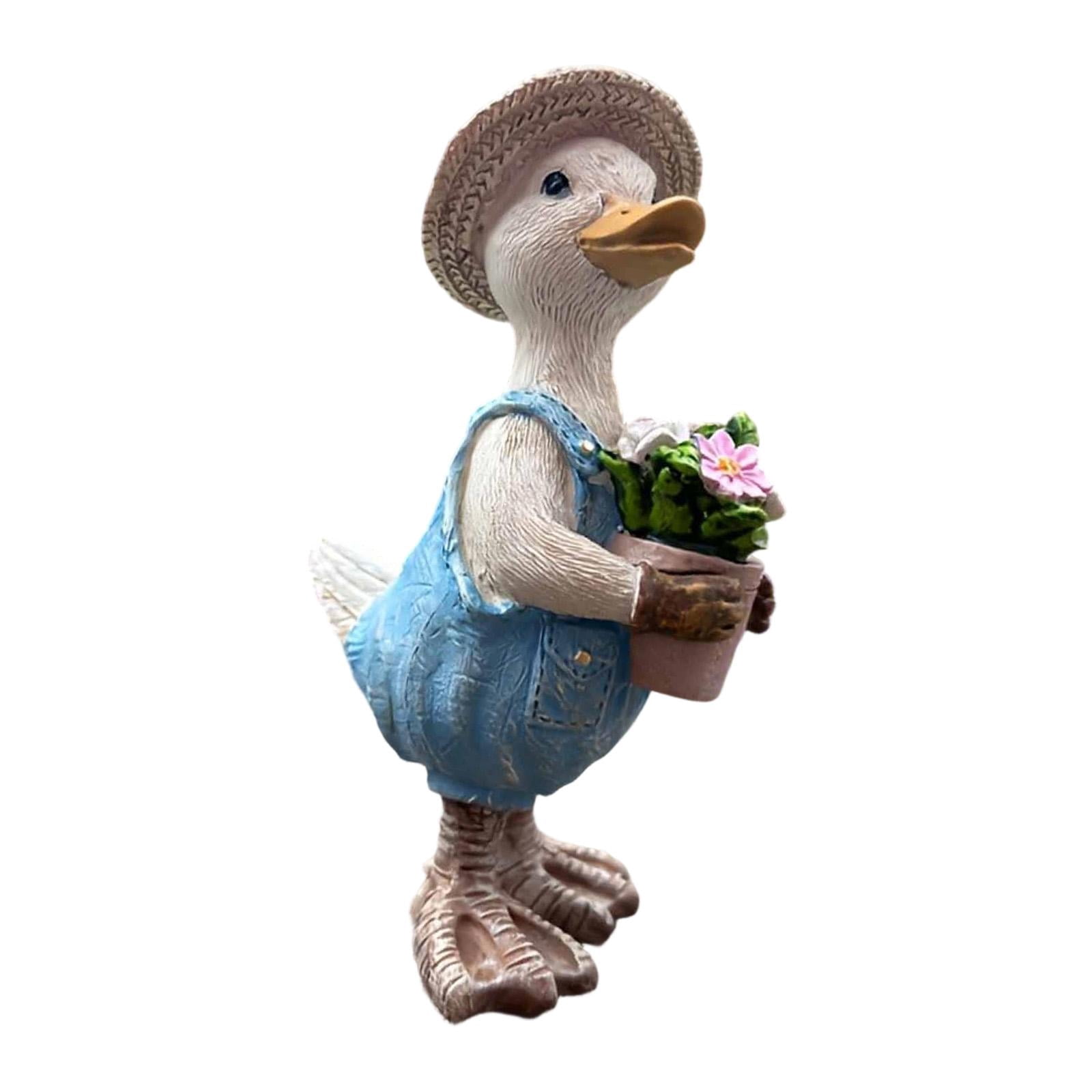 Nishiyuenyi Garden Miniature Figurine Animal Sculpture Desktop Bedroom Porch Duck Statue with Pot