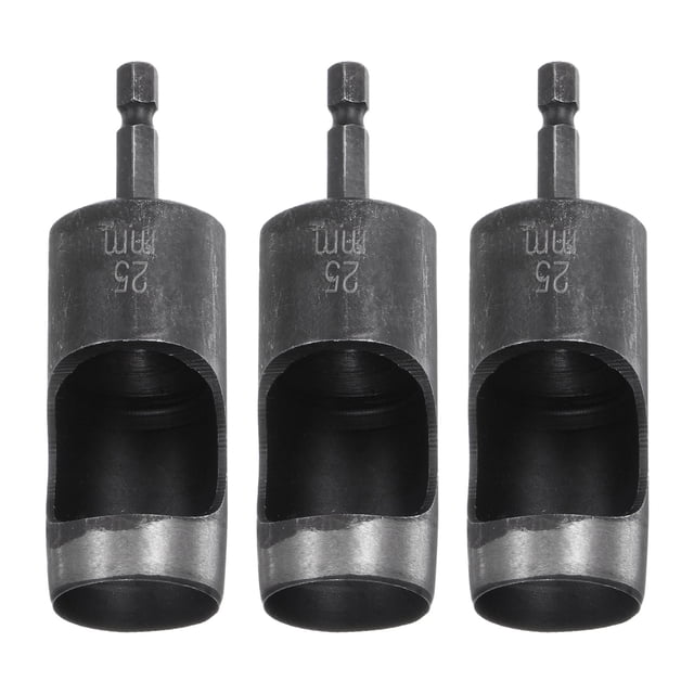 Juego de 3 punzones de cuero con vástago hexagonal de 1/4 para taladros, punzón rotativo de 25 mm de diámetro para trabajos de cuero