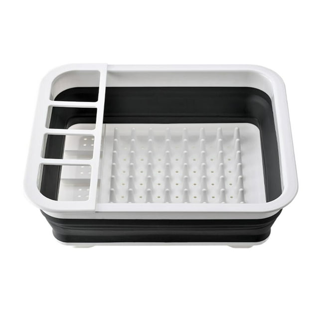 Escurridor de ptos plegable con escurridor, organizador de vajil, suministro de cocina Sunnimix Escurridor de platos plegable